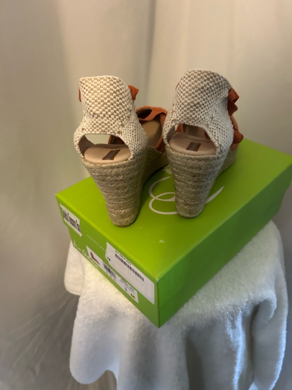 Sam Edelman Rust Orange Espadrille Wedge Tie-Up Sandals - Picture 3 of 6